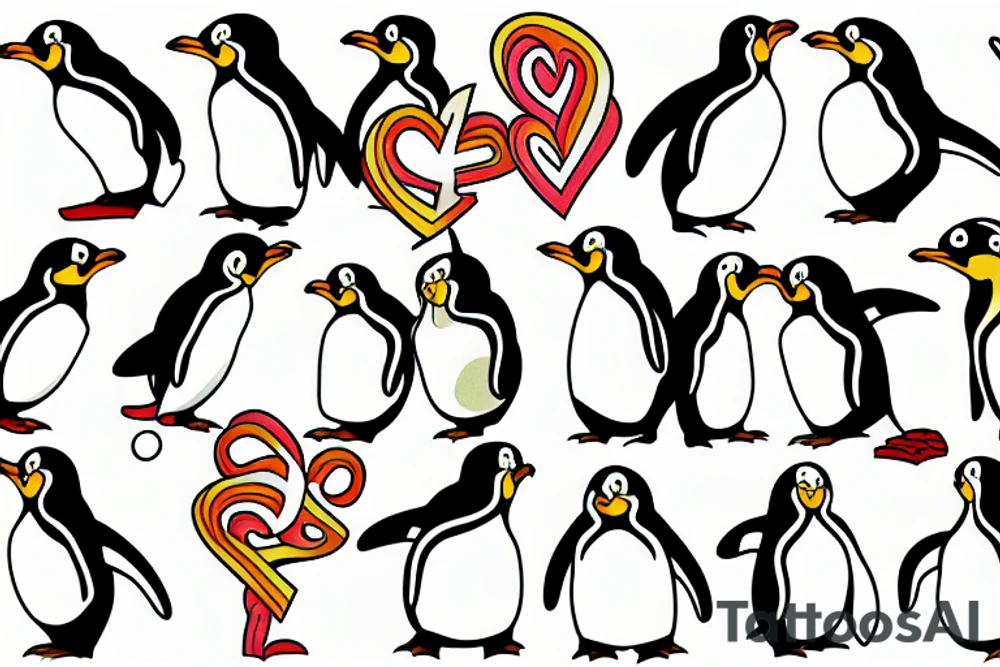 gay penguins tattoo idea