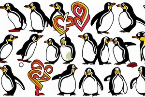 gay penguins tattoo idea