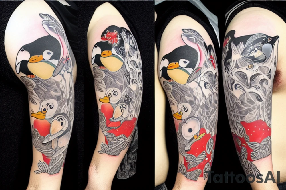 gay penguins tattoo idea