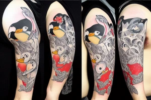 gay penguins tattoo idea