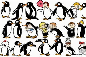 gay penguins tattoo idea