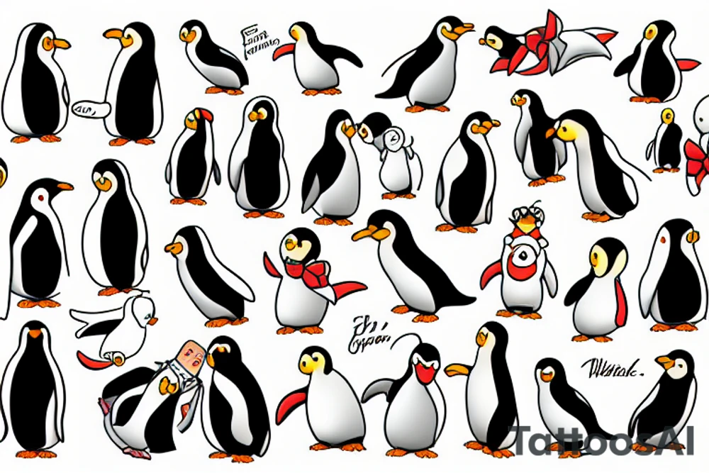 gay penguins tattoo idea