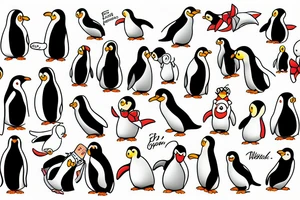 gay penguins tattoo idea
