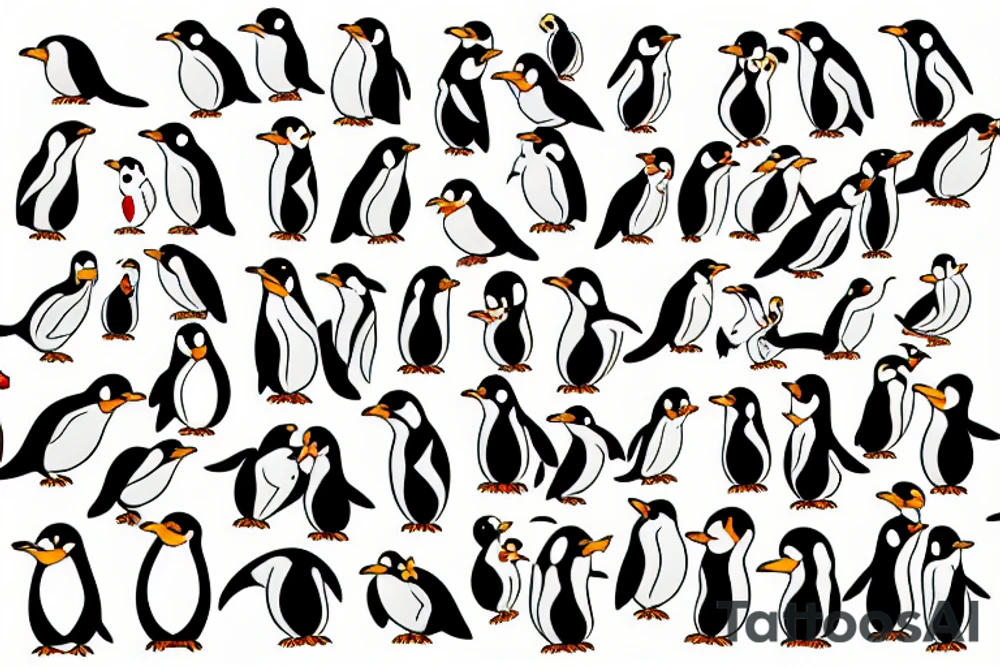 gay penguins tattoo idea