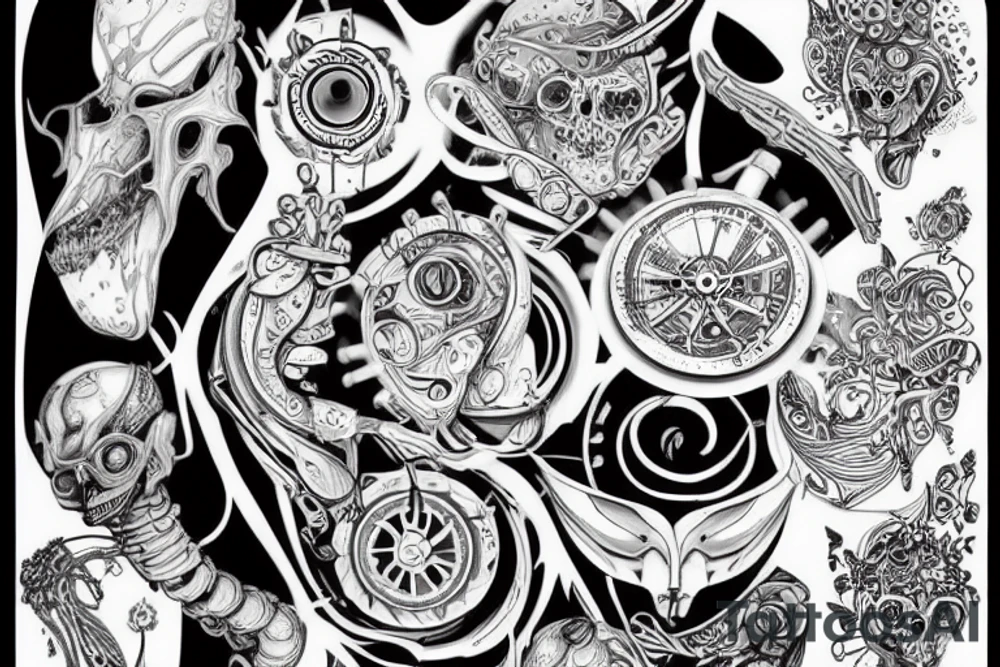 Сердце анатомическое с цветами tattoo idea