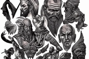 God of war, old sculpture tattoo idea