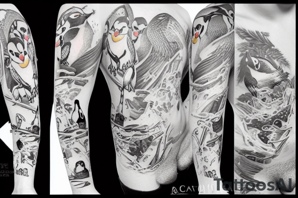 gay penguins tattoo idea