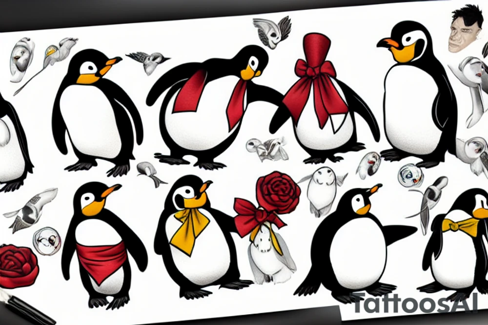 gay penguins tattoo idea