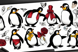 gay penguins tattoo idea
