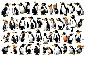 gay fox penguins tattoo idea