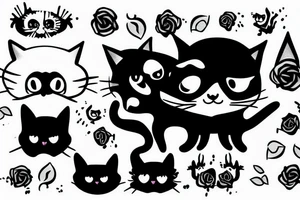 zombie cat cute tattoo idea