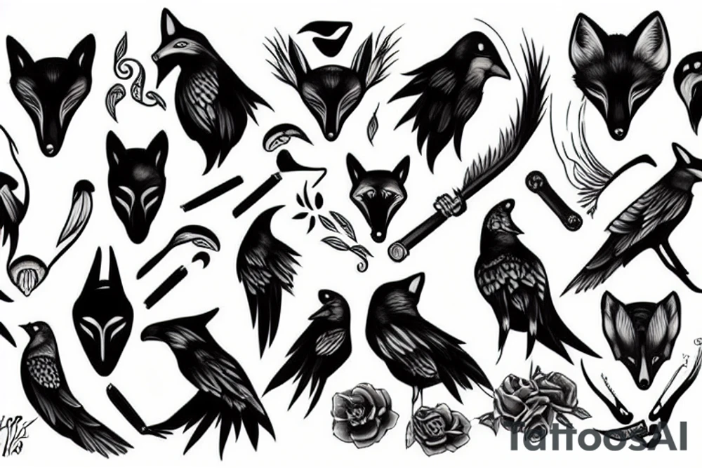 fox crows tattoo idea