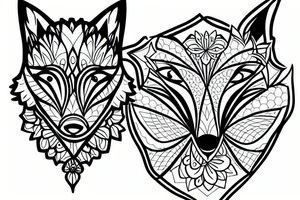 A fox with an iris flower tattoo idea