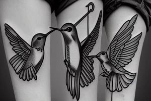 hummingbird carrying anchor tattoo idea