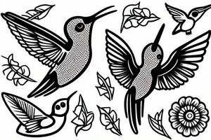 hummingbird with anchor tattoo idea