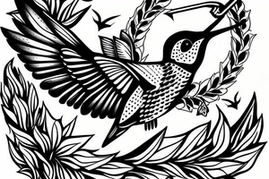 hummingbird with anchor tattoo idea