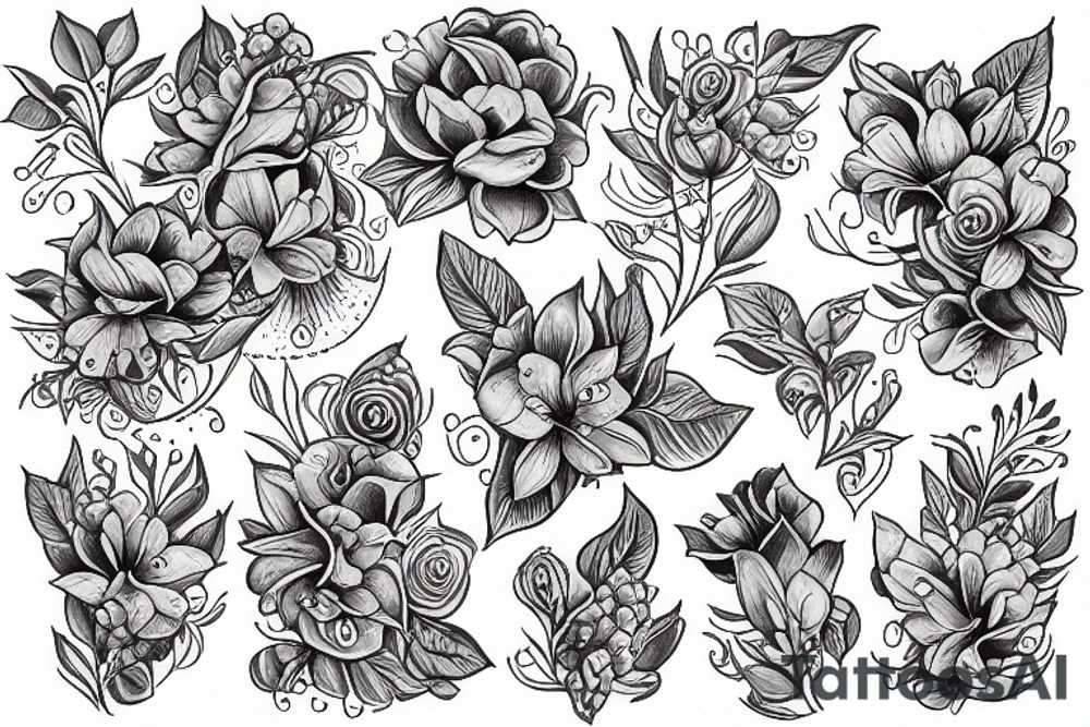 lilac flower tattoo idea
