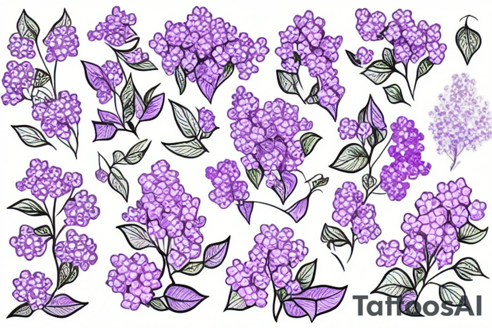 lilac flower tattoo idea