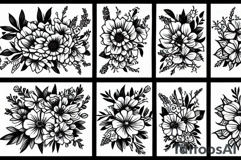 window with flowers around tattoo idea