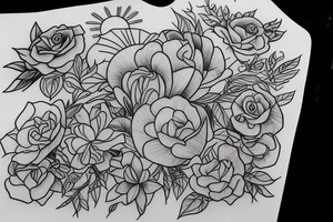 window with flowers tattoo idea
