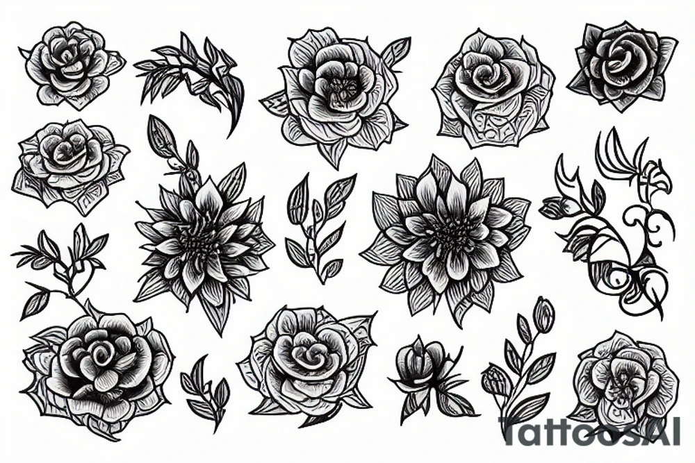 window with flowers tattoo idea