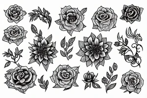 window with flowers tattoo idea