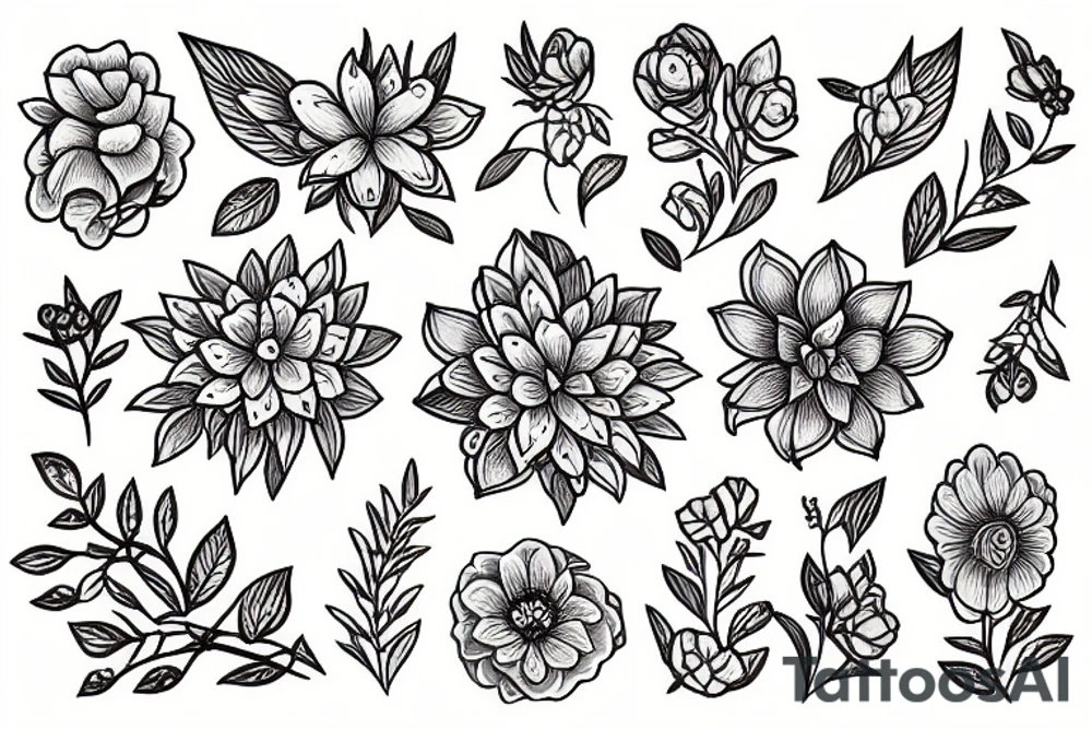 window with flowers tattoo idea
