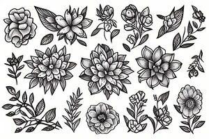 window with flowers tattoo idea