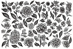 window with flowers tattoo idea