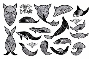 whale fox tattoo idea