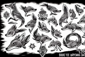 coyote dolphin tattoo idea