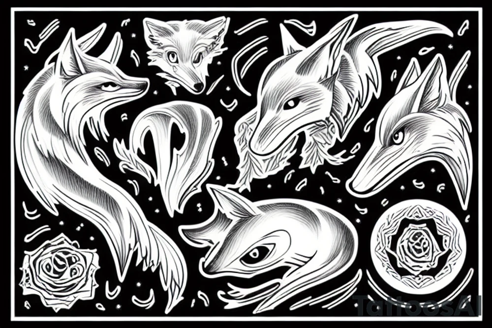 coyote dolphin tattoo idea