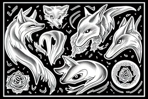 coyote dolphin tattoo idea