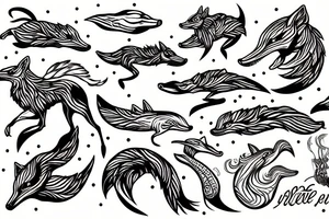 coyote dolphin tattoo idea