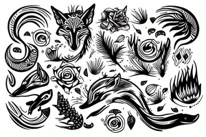 coyote dolphin tattoo idea