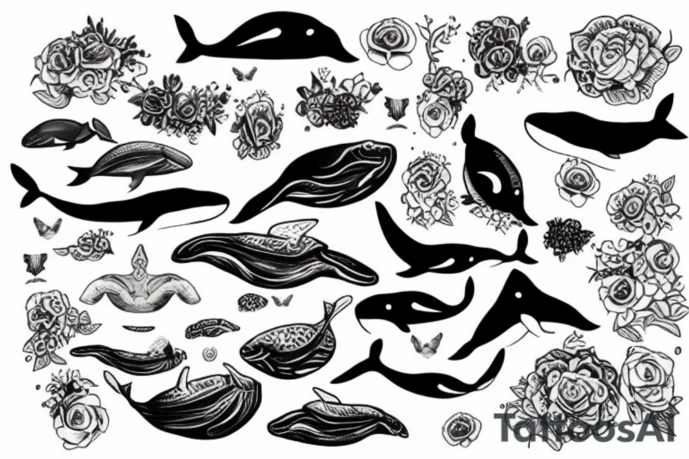 whale bear tattoo idea