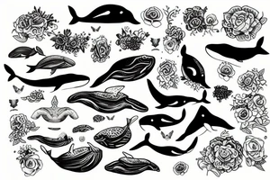 whale bear tattoo idea