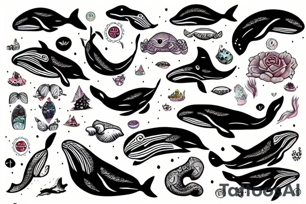 whale bear tattoo idea
