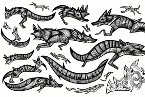 coyote shark tattoo idea