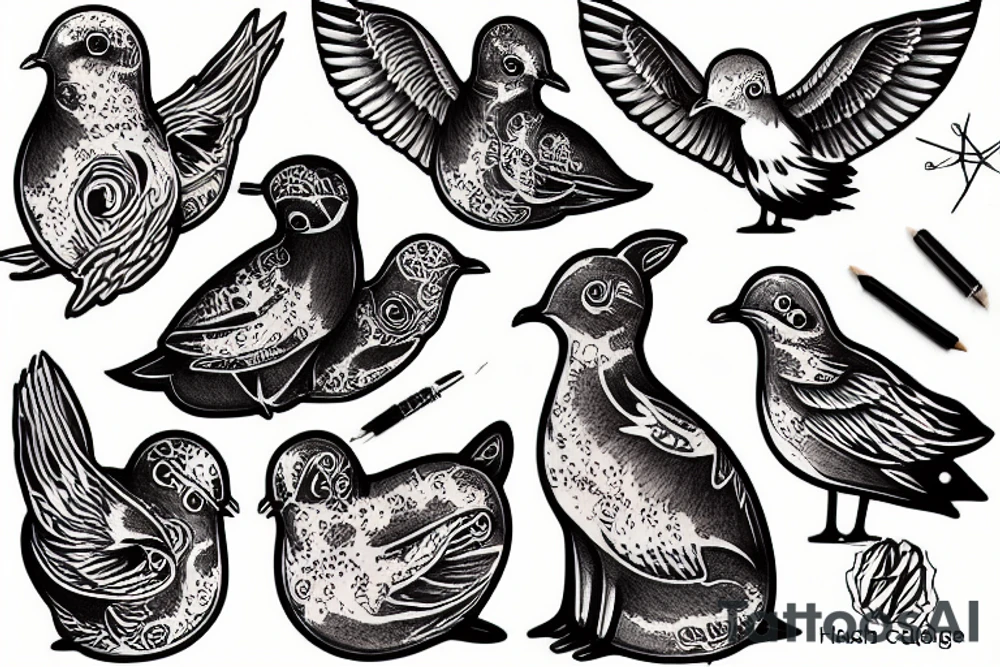seagull rabbit tattoo idea
