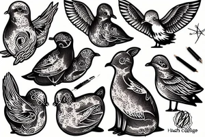 seagull rabbit tattoo idea