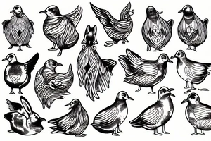 seagull rabbit tattoo idea
