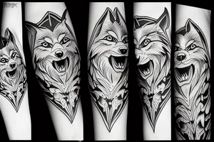 wolf howling tattoo idea