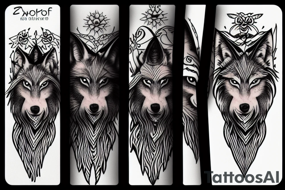 wolf howling tattoo idea