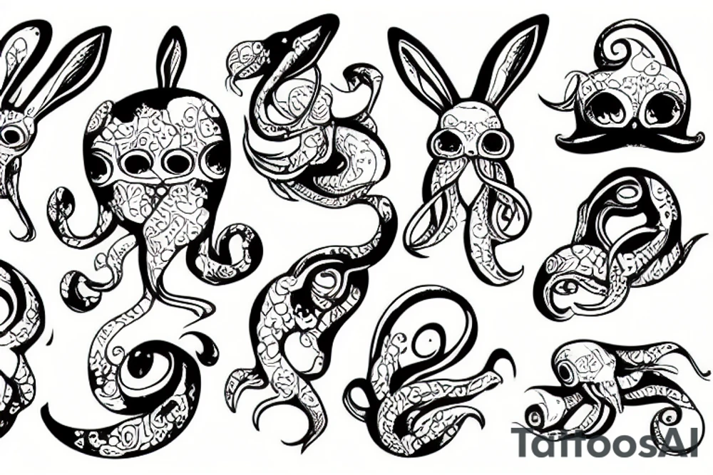 bunny squid tattoo idea