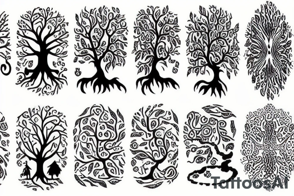 Tree of life on the back tattoo idea