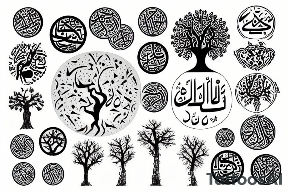 Tree of life but arabic tattoo idea