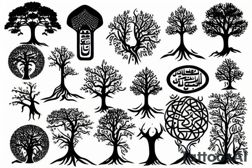 Tree of life but arabic tattoo idea
