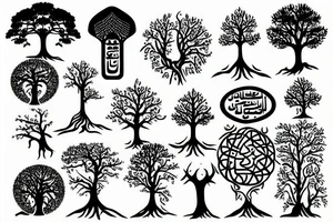 Tree of life but arabic tattoo idea