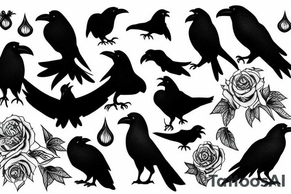 inky raven tattoo idea